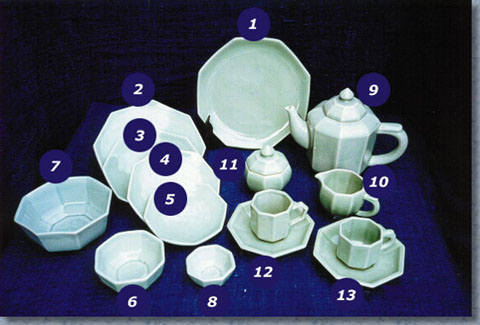 Celadon Octangular Dinner Set