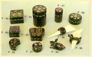 Lacquerware - Boxes (Mushroom, Butterfly), Napkin Rings